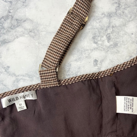 Wild Honey Vintage style Houndstooth Bralette Crop - Picture 6 of 8